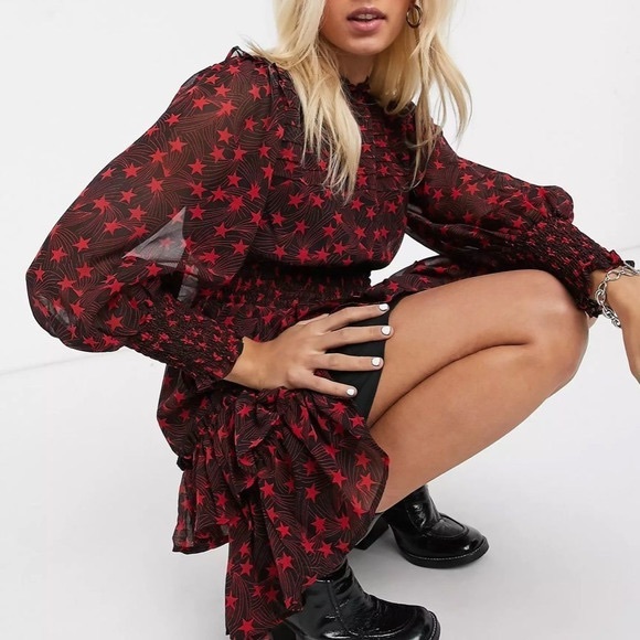 Stacey Solomon's Star Print Topshop Babydoll Dress - Picture 2 of 8